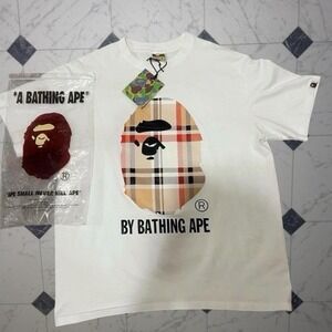 BAPE x BURBERRY Plaid Ape Head TEE M NWT